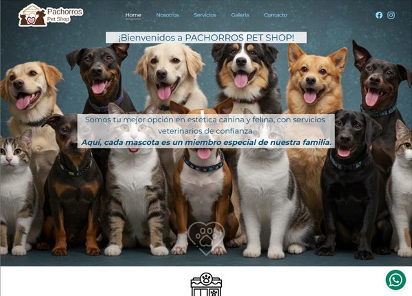 Pachorros Pet Shop, expertos en estÃ©tica canina y felina, con servicios veterinarios profesionales y tienda de accesorios